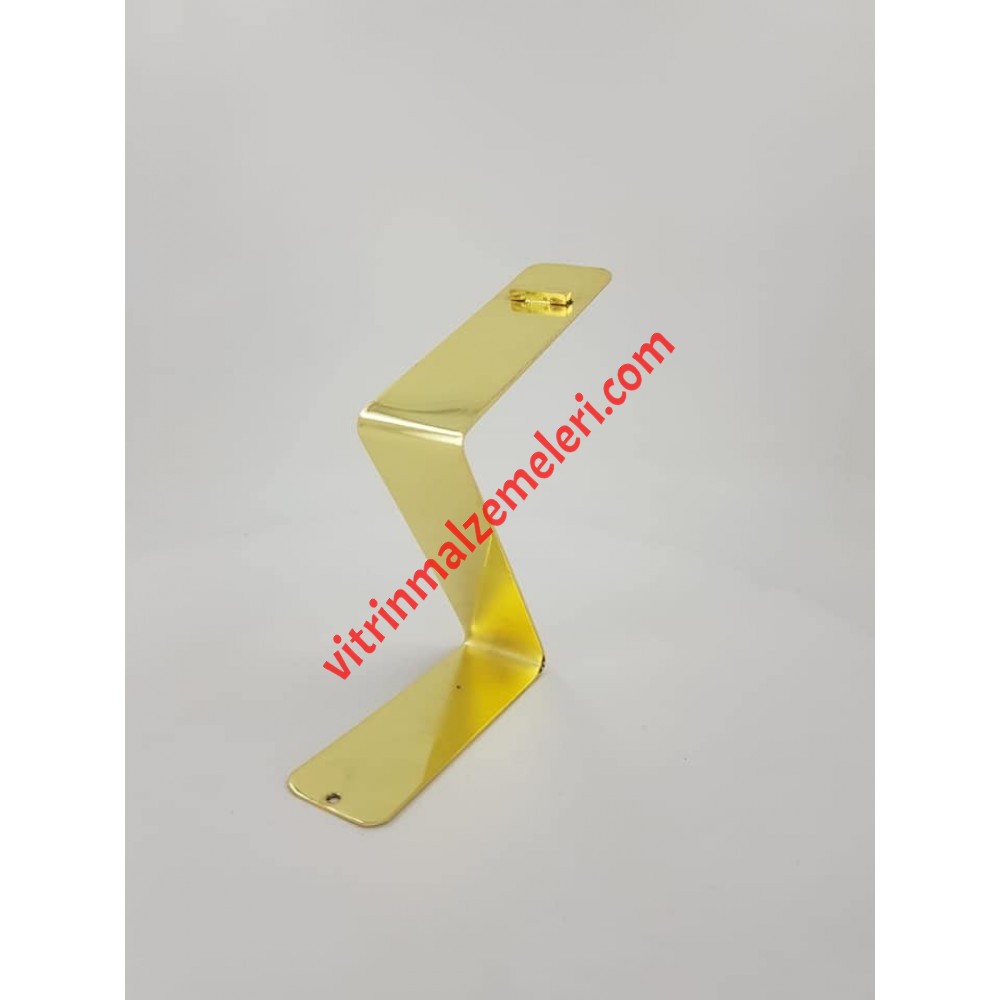 Metal Z Şeklinde Ayakkabı Teşhir Standı Altın