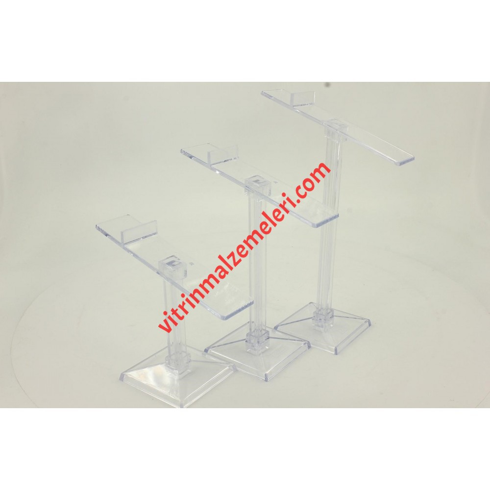 Plastik Masa Üstü Üçlü Erkek Ayakkabı Teşhir Standı