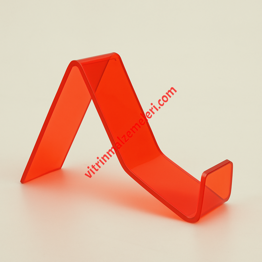 Plastik Z Şeklinde Ayakkabı Teşhir Standı Şeffaf