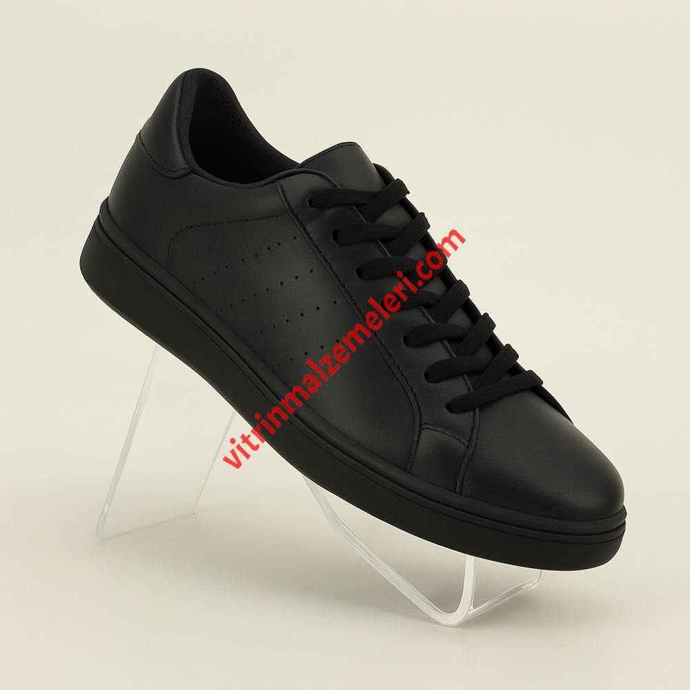 Plastik Z Şeklinde Ayakkabı Teşhir Standı Şeffaf