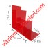 Çanta Cüzdan Teşhir Standı Plastik Üç Katlı Kırmızı