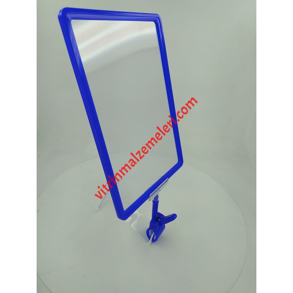 Mandallı Ürün Tanıtım Çerçevesi Plastik Mavi