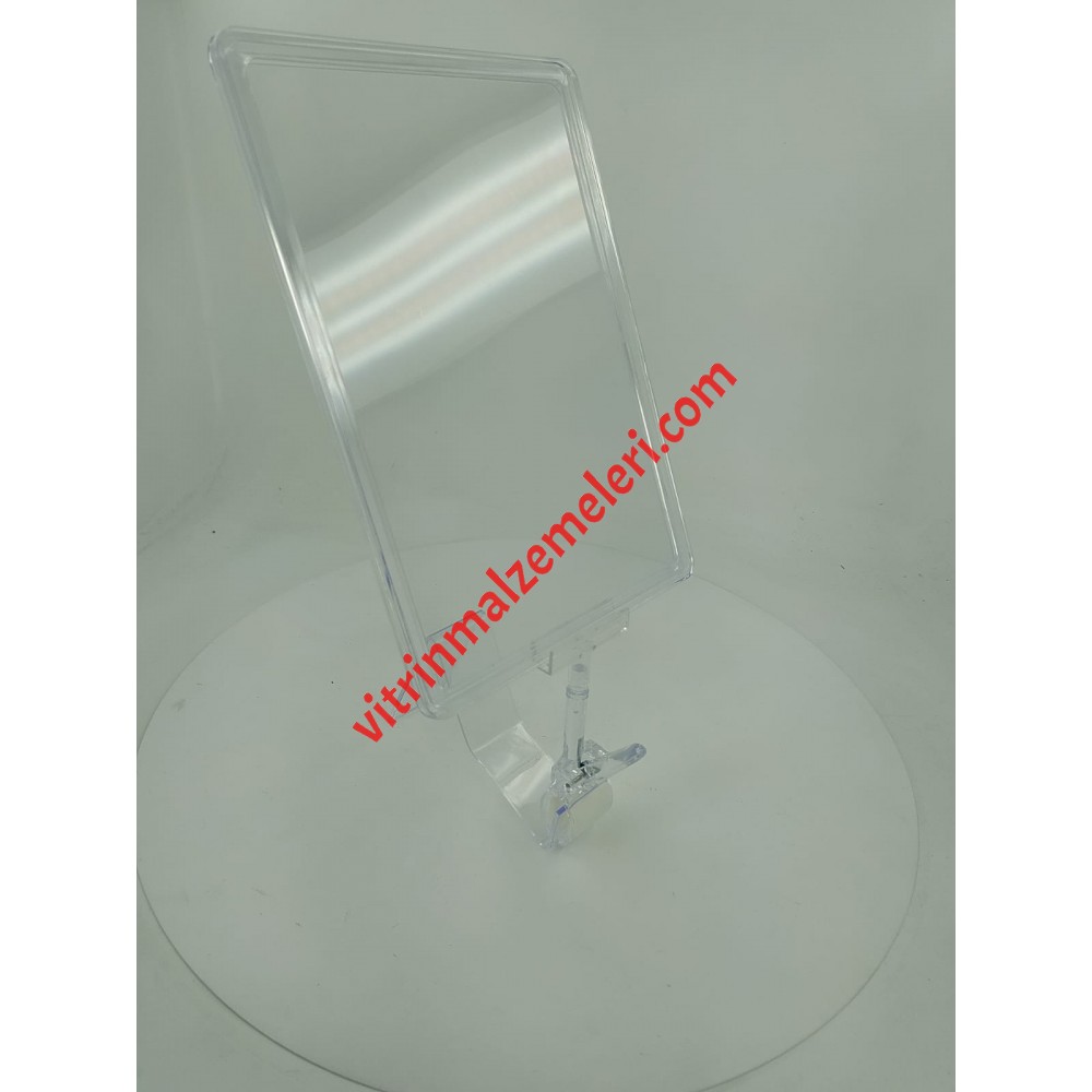 Mandallı Ürün Tanıtım Çerçevesi Plastik Şeffaf