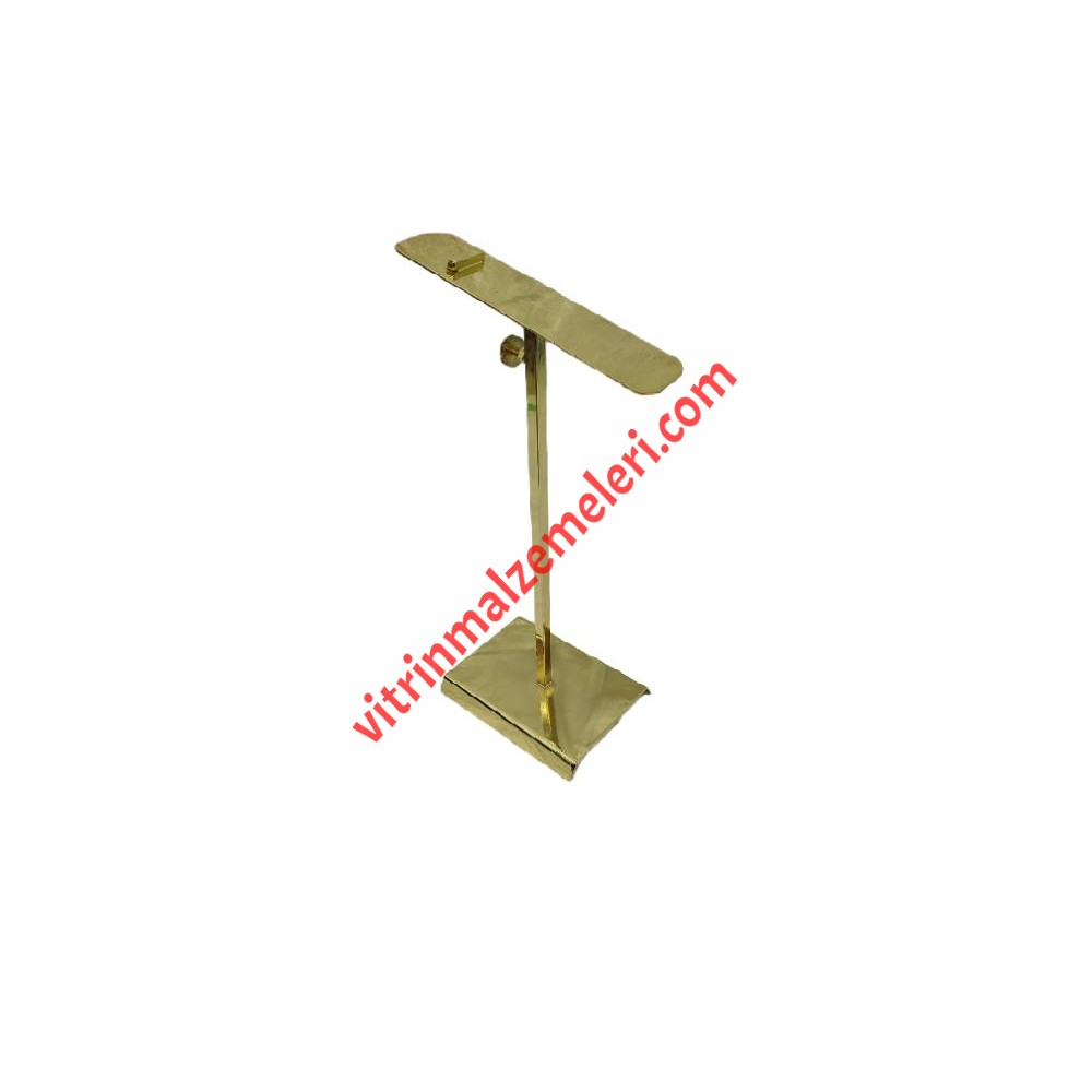 Ayakkabı Teşhir Standı Tekli Altın Metal Yükseklik Ayarlı