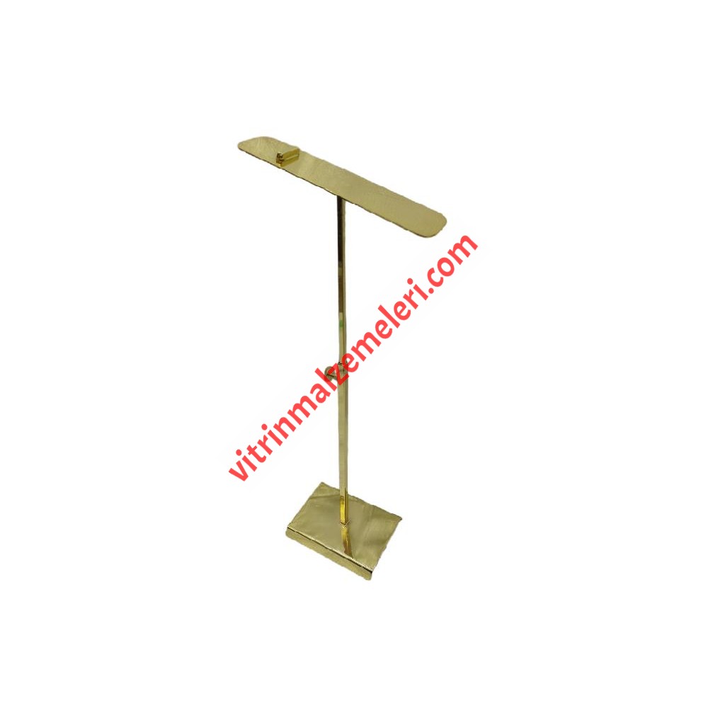 Ayakkabı Teşhir Standı Tekli Altın Metal Yükseklik Ayarlı