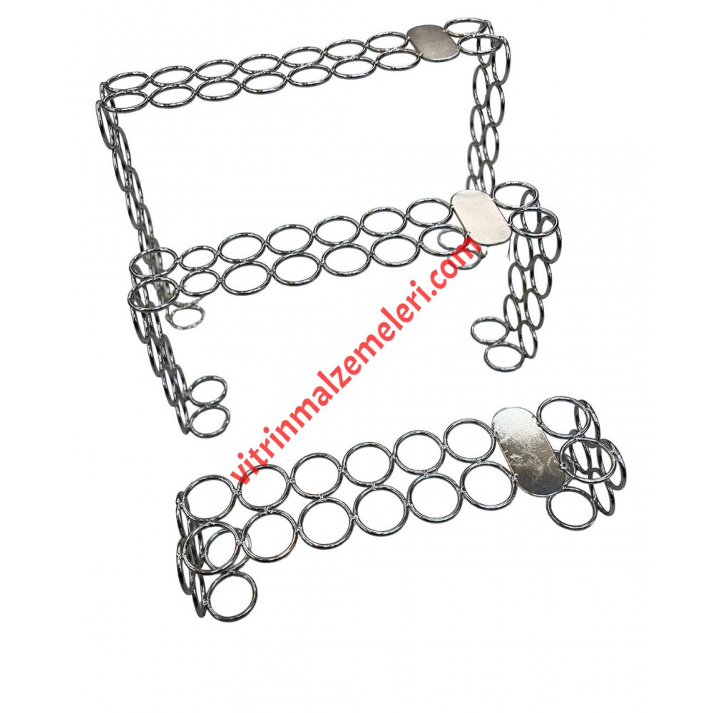 Krom Pul Üçlü Merdiven Ayakkabı Teşhir Standı