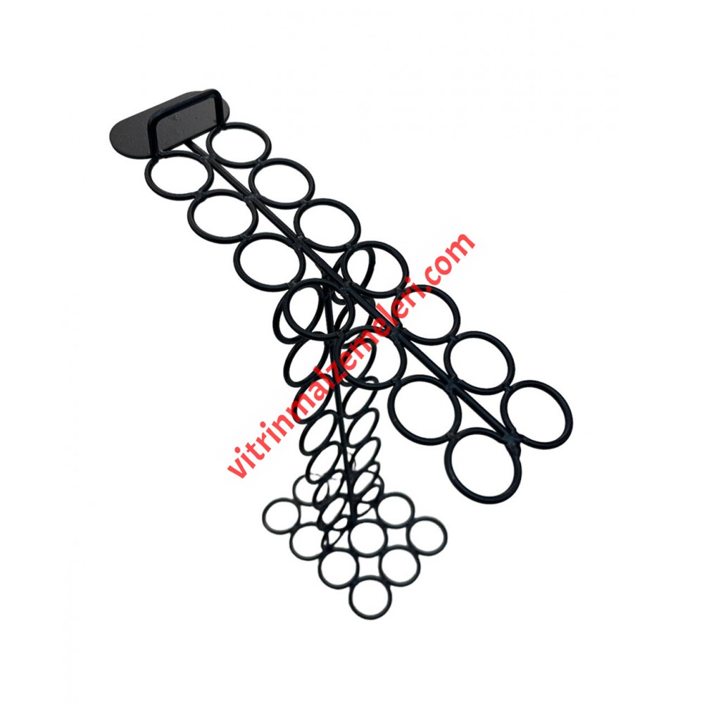 Siyah Pul Metal Ayakkabı Teşhir Standı