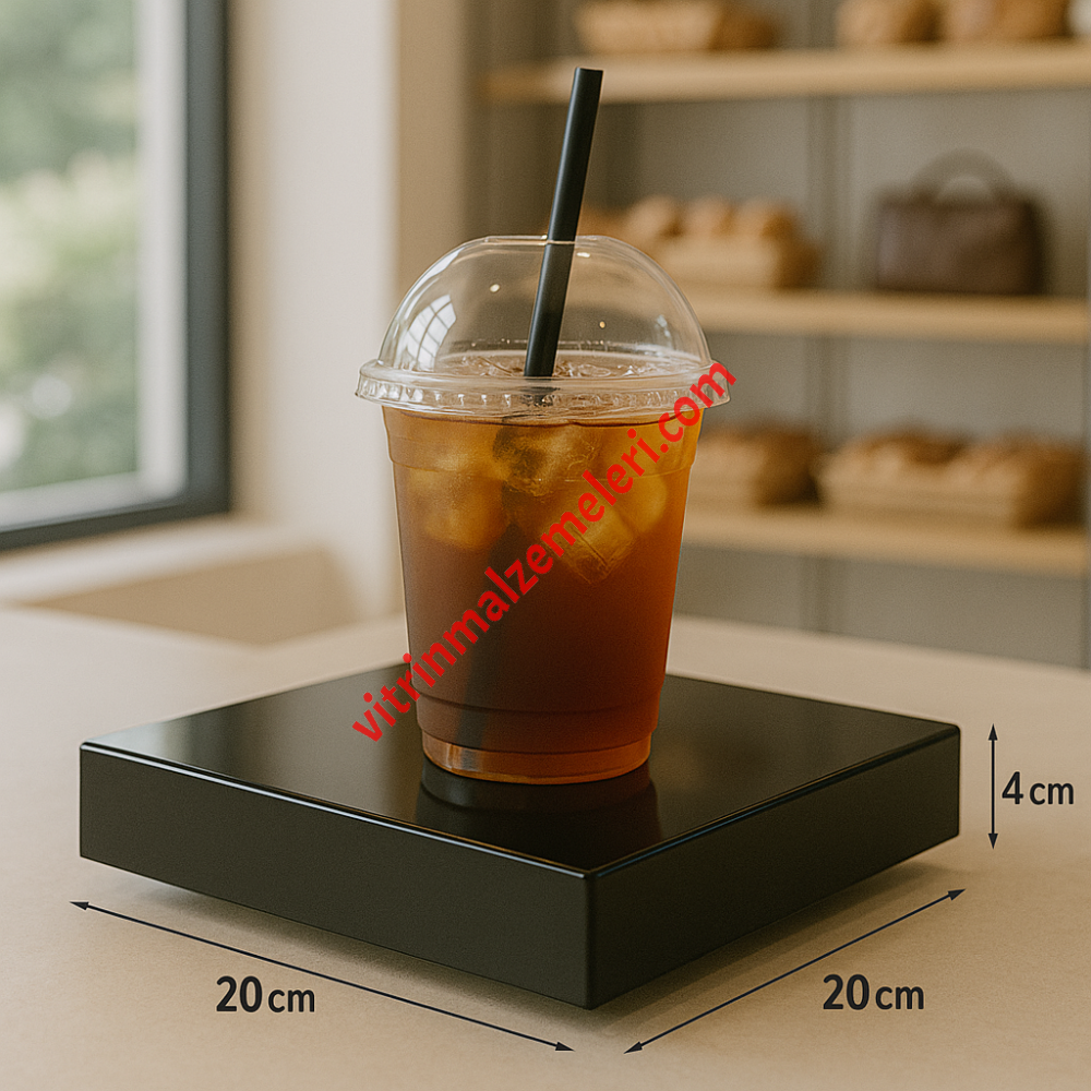 Siyah 3 Kg Taşıma Kapasiteli 20 x 20 cm Kare Elektrikli Dönen Stand Modeli