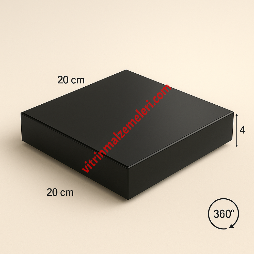 Siyah 3 Kg Taşıma Kapasiteli 20 x 20 cm Kare Elektrikli Dönen Stand Modeli
