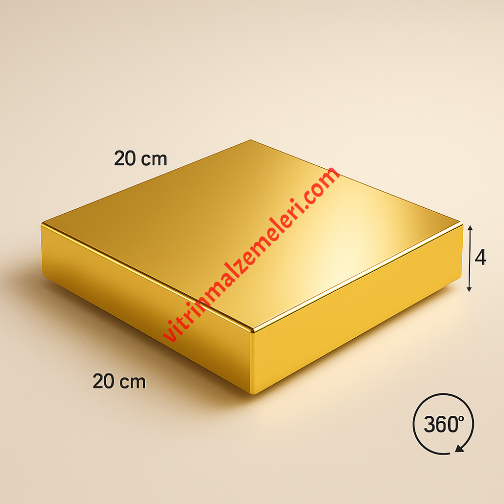 Gold Ayna 3 Kg Taşıma Kapasiteli 20 x 20 cm Kare Elektrikli Dönen Stand Modeli