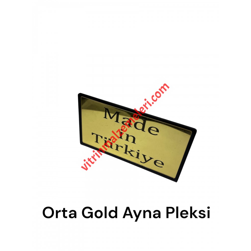 PLEKSİ ÜRÜN TANITIM VE BİLGİLENDİRME ÇERÇEVELERİ ORTA GOLD AYNA MODEL