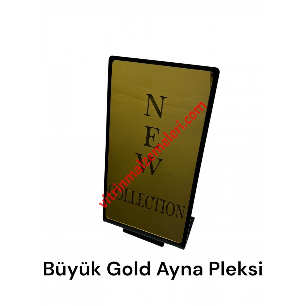 PLEKSİ ÜRÜN TANITIM VE BİLGİLENDİRME ÇERÇEVELERİ BÜYÜK GOLD AYNA MODEL